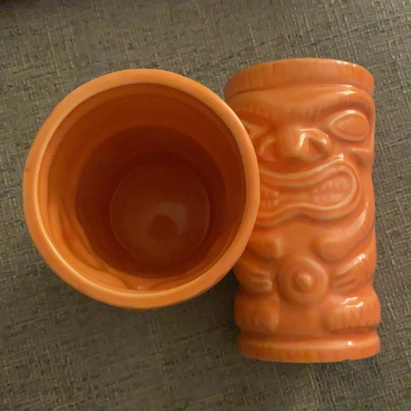 NEW set of 2 Orange Tiki Cocktail Mugs - Picture 3 of 6